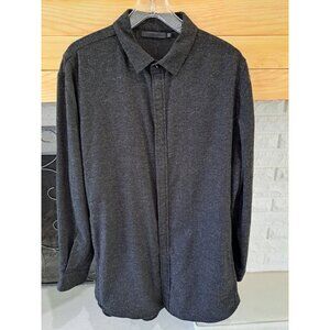 Alexander Wang Wool-Blend Flannel Oversized Shirt Button-Up Grey Size 50 Mens Pr